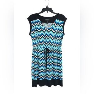 Enfocus Studio Zig Zag Pull-On Dress Size 14 Sleeveless V-Neck Soft Lightweight